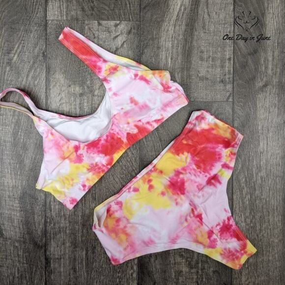 Adisputent High Waist Tie Dye Bikini Swimsuit Size L - Picture 4 of 4